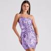 imageIDOPIP Women Sexy One Shoulder Sparkle Sequin Bodycon Dress Glitter Cocktail Party Mini Dress Elegant Fitted Homecoming DressPurple