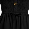 imageIDOPIP Women Summer Strapless Short Romper Offshoulder Smocked Jumpsuit Vacation Beachwear Casual Boho One Piece RomperBlack