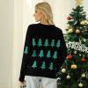 imageIDOPIP Women Ugly Christmas Knitted Sweater Pullover Xmas Top Long Sleeve Winter Ribbed Sweatshirts Christmas Tree SweatersGreen