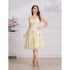 imageIDOPIP Women Vintage Floral Embroidery Mesh Dress 1950s Elegant Cocktail Party Swing Dress Formal ALine Tulle Prom GownApricot