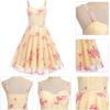 imageIDOPIP Women Vintage Floral Embroidery Mesh Dress 1950s Elegant Cocktail Party Swing Dress Formal ALine Tulle Prom GownYellow