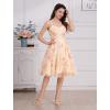 imageIDOPIP Women Vintage Floral Embroidery Mesh Dress 1950s Elegant Cocktail Party Swing Dress Formal ALine Tulle Prom GownYellow