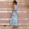 imageIDOPIP Womens Satin Top Long Skirt Dress Sets 2PCS Formal Cocktail Party Outfit Elegant Evening Prom Wedding Bridesmaid GownBlue