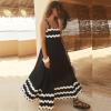 imageIDOPIP Womens Summer Casual Dress Beach Floral Maxi Dress Elegant Spaghetti Sleeveless Smocked Sundress Weeding Guest DressBlack