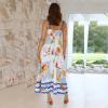 imageIDOPIP Womens Summer Casual Dress Beach Floral Maxi Dress Elegant Spaghetti Sleeveless Smocked Sundress Weeding Guest DressFruit Print