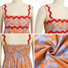 imageIDOPIP Womens Summer Casual Dress Beach Floral Maxi Dress Elegant Spaghetti Sleeveless Smocked Sundress Weeding Guest DressOrange