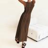 imageIDOPIP Womens Summer Sleeveless Maxi Dress 2024 Casual Long Tank Dress Tea Party Wedding Guest Dress Beach Vacation SundressCoffee