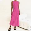 imageIDOPIP Womens Summer Sleeveless Maxi Dress 2024 Casual Long Tank Dress Tea Party Wedding Guest Dress Beach Vacation SundressPink