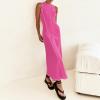 imageIDOPIP Womens Summer Sleeveless Maxi Dress 2024 Casual Long Tank Dress Tea Party Wedding Guest Dress Beach Vacation SundressPink