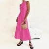 imageIDOPIP Womens Summer Sleeveless Maxi Dress 2024 Casual Long Tank Dress Tea Party Wedding Guest Dress Beach Vacation SundressPink
