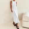 imageIDOPIP Womens Summer Sleeveless Maxi Dress 2024 Casual Long Tank Dress Tea Party Wedding Guest Dress Beach Vacation SundressWhite