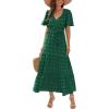 imageIDOPIP Women Casual Swiss Dot Tiered Maxi Dress with Belt Beach Summer Wedding Guest Sundress Elegant Cocktail Evening Outfit