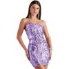 imageIDOPIP Women Sexy One Shoulder Sparkle Sequin Bodycon Dress Glitter Cocktail Party Mini Dress Elegant Fitted Homecoming DressPurple