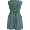 imageIDOPIP Women Summer Strapless Short Romper Offshoulder Smocked Jumpsuit Vacation Beachwear Casual Boho One Piece RomperCyan
