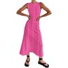 imageIDOPIP Womens Summer Sleeveless Maxi Dress 2024 Casual Long Tank Dress Tea Party Wedding Guest Dress Beach Vacation SundressPink