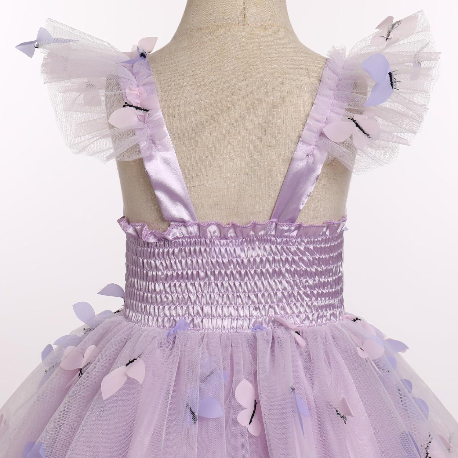 imageIDOPIP Baby Girls Butterfly Tutu Dress Summer Sleeveless Backless Princess Birthday Party Dresses Ruffle Tulle Sundress 6M5TPurple  Butterfly