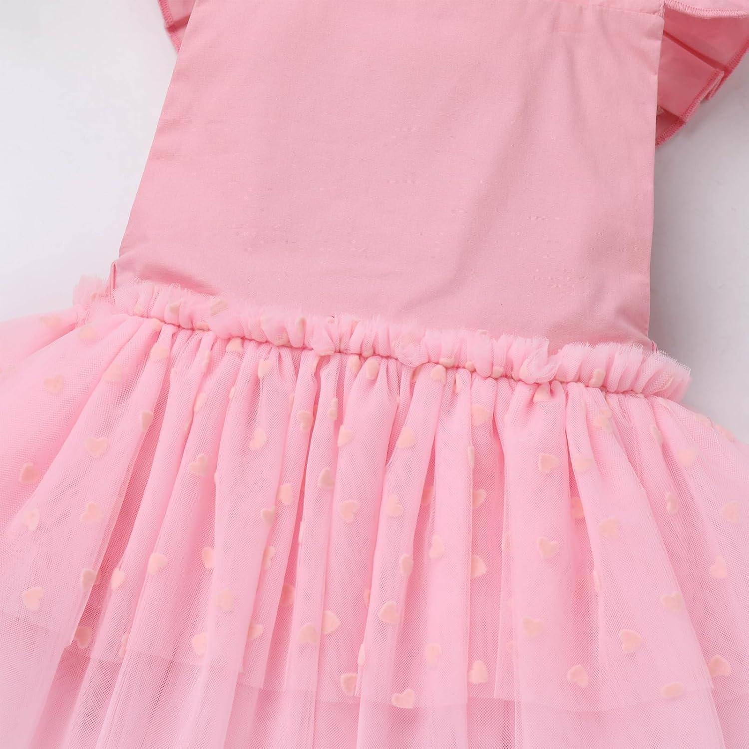 imageIDOPIP Baby Girls Tutu Dress Summer Sleeveless Backless Princess Birthday Party Dresses Ruffle Tulle Bowknot Romper SundressPink