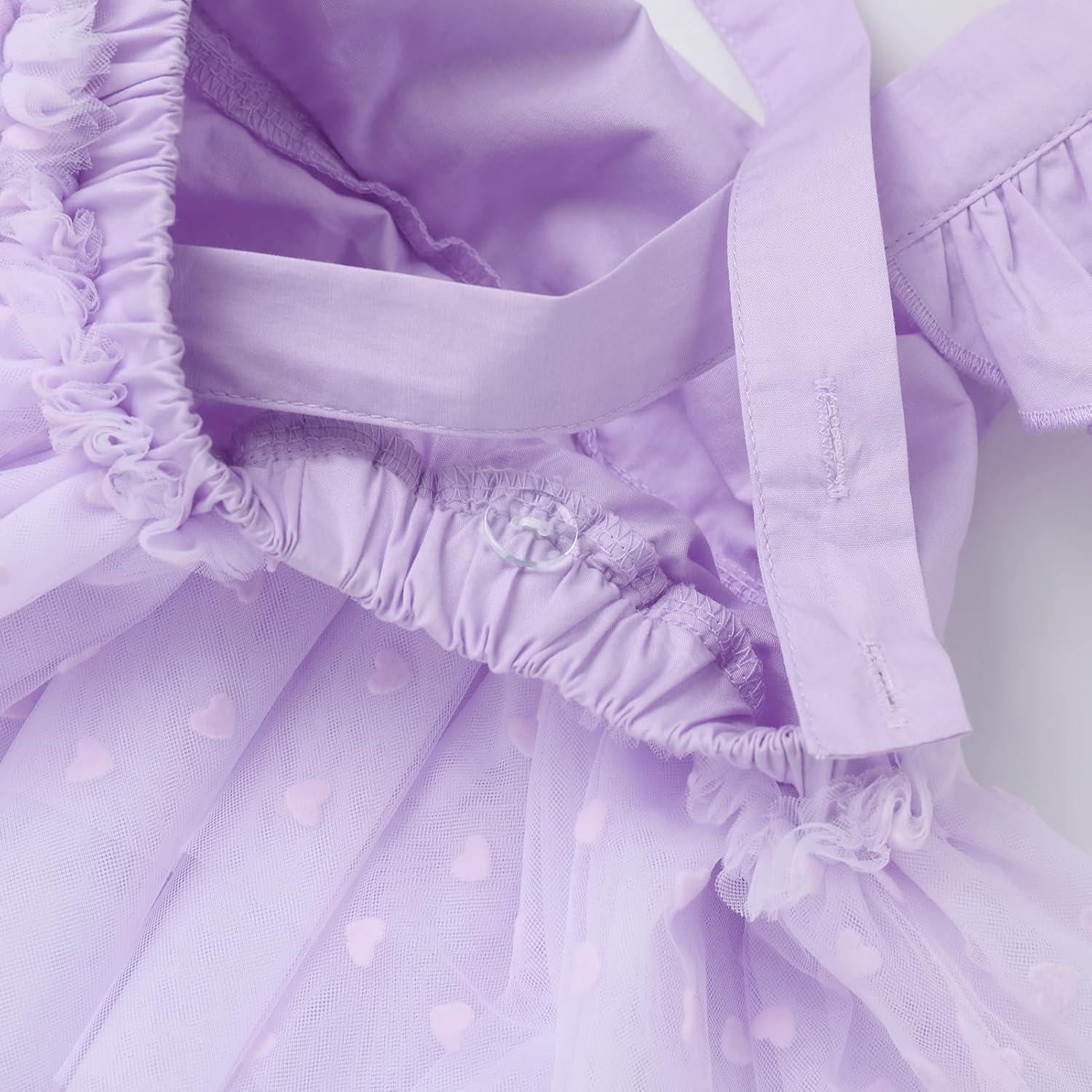 imageIDOPIP Baby Girls Tutu Dress Summer Sleeveless Backless Princess Birthday Party Dresses Ruffle Tulle Bowknot Romper SundressPurple