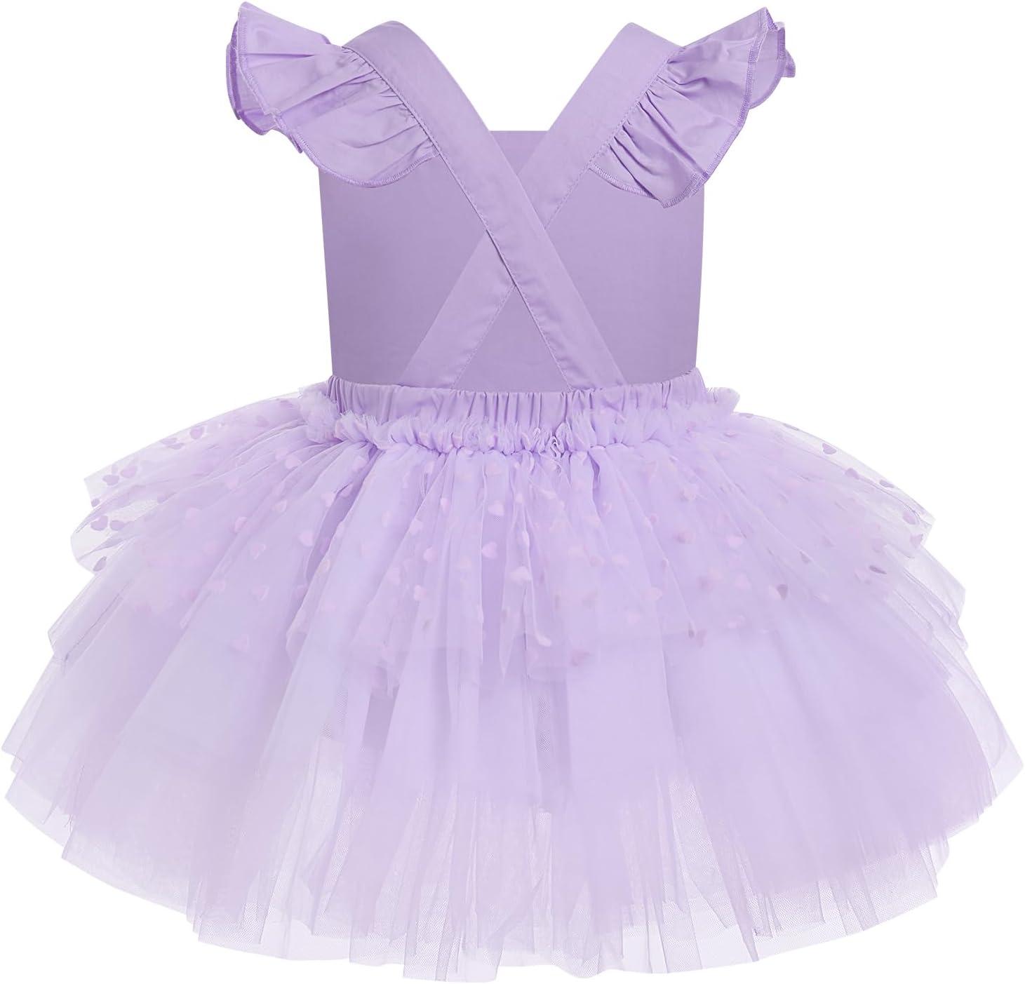 imageIDOPIP Baby Girls Tutu Dress Summer Sleeveless Backless Princess Birthday Party Dresses Ruffle Tulle Bowknot Romper SundressPurple