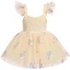 imageIDOPIP Baby Girls Butterfly Tutu Dress Summer Sleeveless Backless Princess Birthday Party Dresses Ruffle Tulle Sundress 6M5TChampagne  Floral