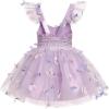 imageIDOPIP Baby Girls Butterfly Tutu Dress Summer Sleeveless Backless Princess Birthday Party Dresses Ruffle Tulle Sundress 6M5TPurple  Butterfly