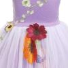 imageIDOPIP Baby Girls Embroidery Flower Tutu Dress Summer Sleeveless Backless Princess Birthday Party Dresses Tulle Bow SundressPurple