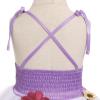 imageIDOPIP Baby Girls Embroidery Flower Tutu Dress Summer Sleeveless Backless Princess Birthday Party Dresses Tulle Bow SundressPurple