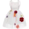 imageIDOPIP Baby Girls Embroidery Flower Tutu Dress Summer Sleeveless Backless Princess Birthday Party Dresses Tulle Bow SundressWhite