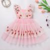 imageIDOPIP Baby Girls Tutu Dress Embroidery Strawberry Birthday Party Dresses Smocked Ruffle Backless Princess Pageant Tulle GownPink