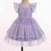 imageIDOPIP Baby Girls Tutu Dress Embroidery Strawberry Birthday Party Dresses Smocked Ruffle Backless Princess Pageant Tulle GownPurple