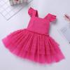 imageIDOPIP Baby Girls Tutu Dress Summer Sleeveless Backless Princess Birthday Party Dresses Ruffle Tulle Bowknot Romper SundressHot Pink