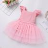 imageIDOPIP Baby Girls Tutu Dress Summer Sleeveless Backless Princess Birthday Party Dresses Ruffle Tulle Bowknot Romper SundressPink