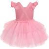 imageIDOPIP Baby Girls Tutu Dress Summer Sleeveless Backless Princess Birthday Party Dresses Ruffle Tulle Bowknot Romper SundressPink