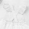 imageIDOPIP Baby Girls Tutu Dress Summer Sleeveless Backless Princess Birthday Party Dresses Ruffle Tulle Bowknot Romper SundressWhite
