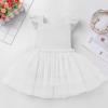 imageIDOPIP Baby Girls Tutu Dress Summer Sleeveless Backless Princess Birthday Party Dresses Ruffle Tulle Bowknot Romper SundressWhite