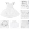 imageIDOPIP Baby Girls Tutu Dress Summer Sleeveless Backless Princess Birthday Party Dresses Ruffle Tulle Bowknot Romper SundressWhite