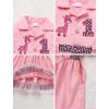 imageIDOPIP Baby Girls Wild Jungle Safari 1st Birthday Outfit Toddler Leopard Giraffe Tutu Dress with Hat Clothes for Photo ShootPink