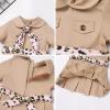 imageIDOPIP Baby Girls Wild Jungle Safari Outfits One Birthday Party Pleated DressHat Toddler Leopard Zookeeper Photo Shoot DressKhaki