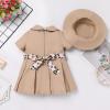 imageIDOPIP Baby Girls Wild Jungle Safari Outfits One Birthday Party Pleated DressHat Toddler Leopard Zookeeper Photo Shoot DressKhaki