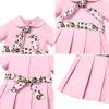 imageIDOPIP Baby Girls Wild Jungle Safari Outfits One Birthday Party Pleated DressHat Toddler Leopard Zookeeper Photo Shoot DressPink