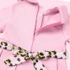 imageIDOPIP Baby Girls Wild Jungle Safari Outfits One Birthday Party Pleated DressHat Toddler Leopard Zookeeper Photo Shoot DressPink