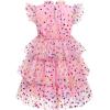 imageIDOPIP Girls Polka Dot Tiered Tulle Tutu Dress Princess Formal Evening Prom Gown Pageant Christening Photo Shoot Mesh DressPink
