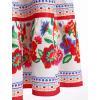 imageIDOPIP Mexican Dress for Girls Embroidered Traditional Floral Ruffle Off Shoulder Belted Dresses for Cinco de Mayo FiestaRed