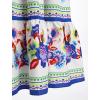 imageIDOPIP Mexican Dress for Girls Embroidered Traditional Floral Ruffle Off Shoulder Belted Dresses for Cinco de Mayo FiestaWhite  Blue