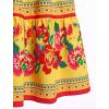 imageIDOPIP Mexican Dress for Girls Embroidered Traditional Floral Ruffle Off Shoulder Belted Dresses for Cinco de Mayo FiestaYellow