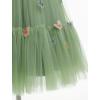 imageIDOPIP Pageant Dress for Toddler Girls Embroidery Flower Girl Butterfly Birthday Dress Baby Wedding Tea Party Tulle Tutu GownGreen