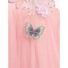 imageIDOPIP Pageant Dress for Toddler Girls Embroidery Flower Girl Butterfly Birthday Dress Baby Wedding Tea Party Tulle Tutu GownPink