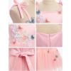 imageIDOPIP Pageant Dress for Toddler Girls Embroidery Flower Girl Butterfly Birthday Dress Baby Wedding Tea Party Tulle Tutu GownPink
