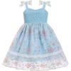 imageIDOPIP Toddler Baby Girls Embroidery Floral Tutu Dress Summer Sleeveless Bow Smocked Backless Princess Birthday Party DressesBlue