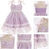 imageIDOPIP Toddler Baby Girls Embroidery Floral Tutu Dress Summer Sleeveless Bow Smocked Backless Princess Birthday Party DressesPurple